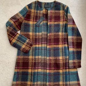 Rachel Zoe Wool Blend Retro Plaid Coat Sz S